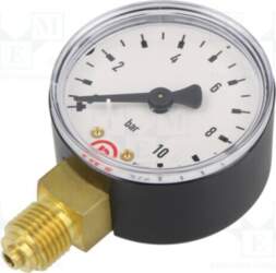 PNEUMAT Manometer; 0÷10bar; bottom connection; Thread:
