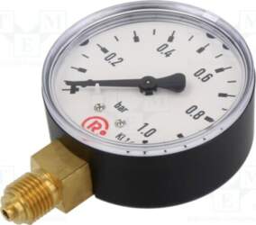 PNEUMAT Manometer; 0÷1bar; bottom connection; Thread:
