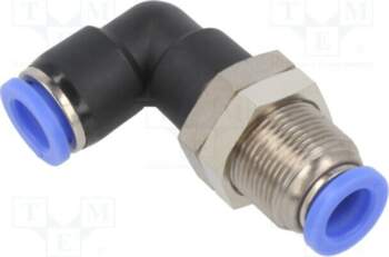 PNEUMAT Push-in fitting; bulkhead,angled 90°