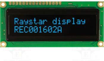 RAYSTAR OPTRONICS Display: OLED; alphanumeric; 16x2