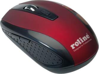 Roline Mouse, optical, cordless, USB, red/black