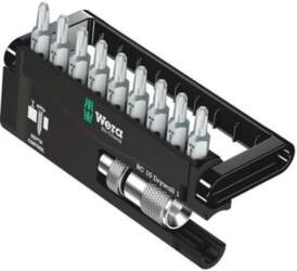Tools set: screwdriver bits; plastic cassette