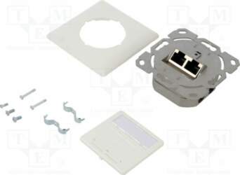 Wall socket; white; RJ45 socket x2