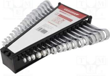 Wrench: combination spanner-set; double-sided; Plating: chromium