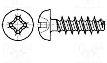 BOSSARD Screw; 3x14; Head: button; Phillips