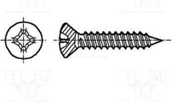 BOSSARD Screw; 4.2x16; Head: countersunk
