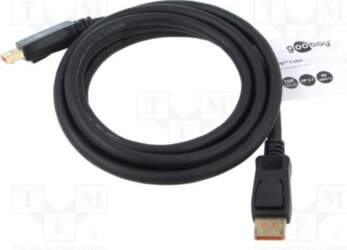 Cable; DisplayPort plug,both sides; PVC