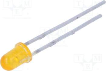 EVERLIGHT LED; yellow; 3mm; 100mcd; 30°
