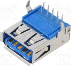 GCT Connector: USB A; socket; THT