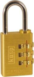 KASP Padlock; shackle,combination code; brass