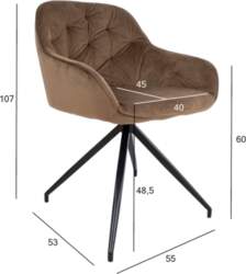 Krēsls BRIT, bēšs samts | 10385