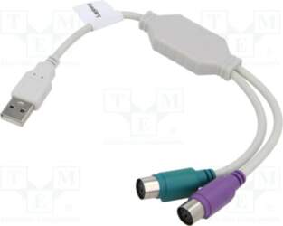 LANBERG Adapter; PS/2 socket x2,USB