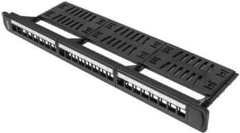 LANBERG Patch panel; Keystone; RACK; black