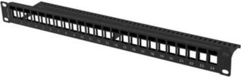 LANBERG Patch panel; Keystone; RACK; black