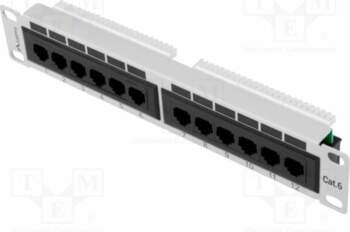 LANBERG Patch panel; RACK; white; RJ45