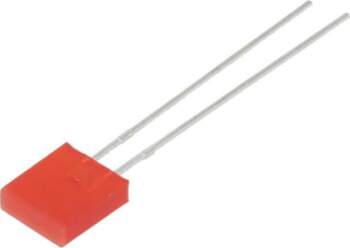 LUMEX LED; red; rectangular; 2x7x8mm; 9mcd