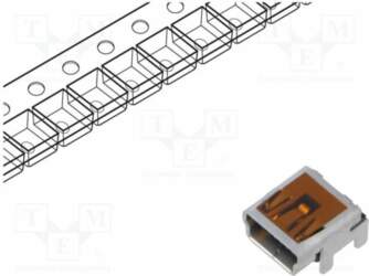 MOLEX Connector: USB B mini; socket