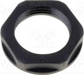 Nut; M16; polyamide; 22mm; black; Thread: