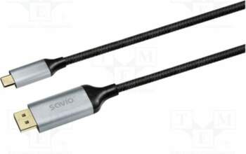 SAVIO Cable; DisplayPort plug,USB C