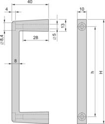 Schroff MultipacPRO Front Handle, One-Piece, Width