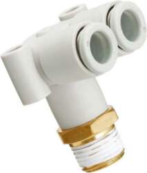 SMC Push-in fitting; threaded,angled 90°