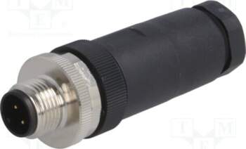 TE CONNECTIVITY Connector: M12; plug; PIN:
