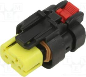 TE CONNECTIVITY Connector: wire-wire; yellow; socket