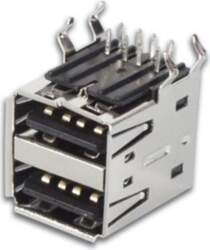 USB A FEMALE, DOUBLE CONNECTOR 90°