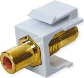Value RCA Keystone Coupler, Plastic, red