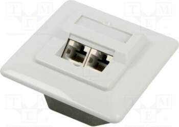 Wall socket; white; RJ45 socket x2