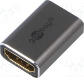 Adapter; HDMI socket,both sides; aluminium
