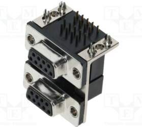 AMPHENOL Connector: D-Sub; socket; angled; soldering