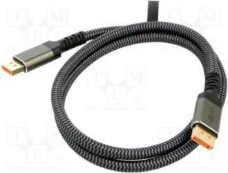 Cable; DisplayPort plug,both sides; textile