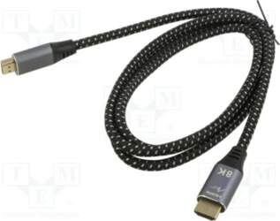 Cable; HDMI plug,both sides; textile