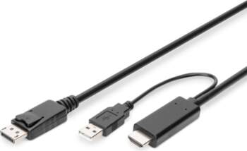 DIGITUS Cable; DisplayPort plug,HDMI plug
