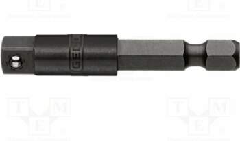 Drill adapter; square; 1/4"; hexagonal; 1/4&quot