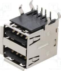 GCT Connector: USB A; socket; THT