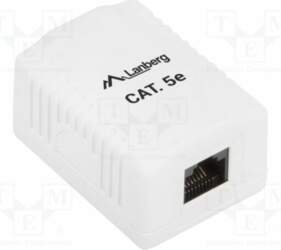 LANBERG Wall socket; white; RJ45 socket