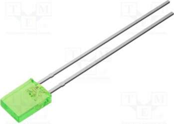OPTOSUPPLY LED; green; rectangular; 2x5x7mm; 1120mcd