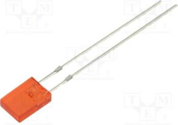 OPTOSUPPLY LED; red; rectangular; 2x5x7mm; 330mcd