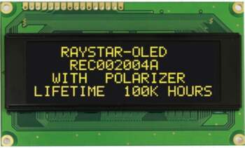 RAYSTAR OPTRONICS Display: OLED; alphanumeric; 20x4