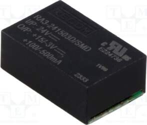 RECOM Converter: DC/DC; 3W; Uin: 24VDC