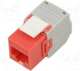 RJ45 module; Keystone; RJ45 socket; red