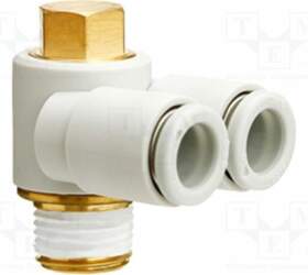 SMC Push-in fitting; threaded,angled 90°