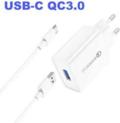 Strāvas adapters USB-C (USB-A QC 3