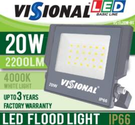 VISIONAL Āra LED prožektors 20W BASIC