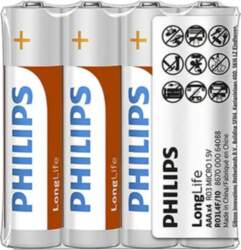 Battery PHILIPS AAA LR03 LONGLIFE 4pcs