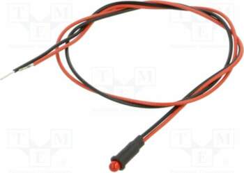 BIVAR Indicator: LED; red; 2.1VDC