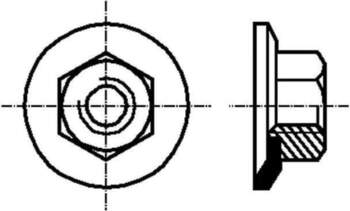 BOSSARD Nut; with flange; hexagonal; M4