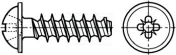 BOSSARD Screw; for plastic; 4x8; Head: